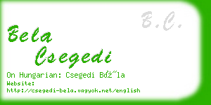 bela csegedi business card